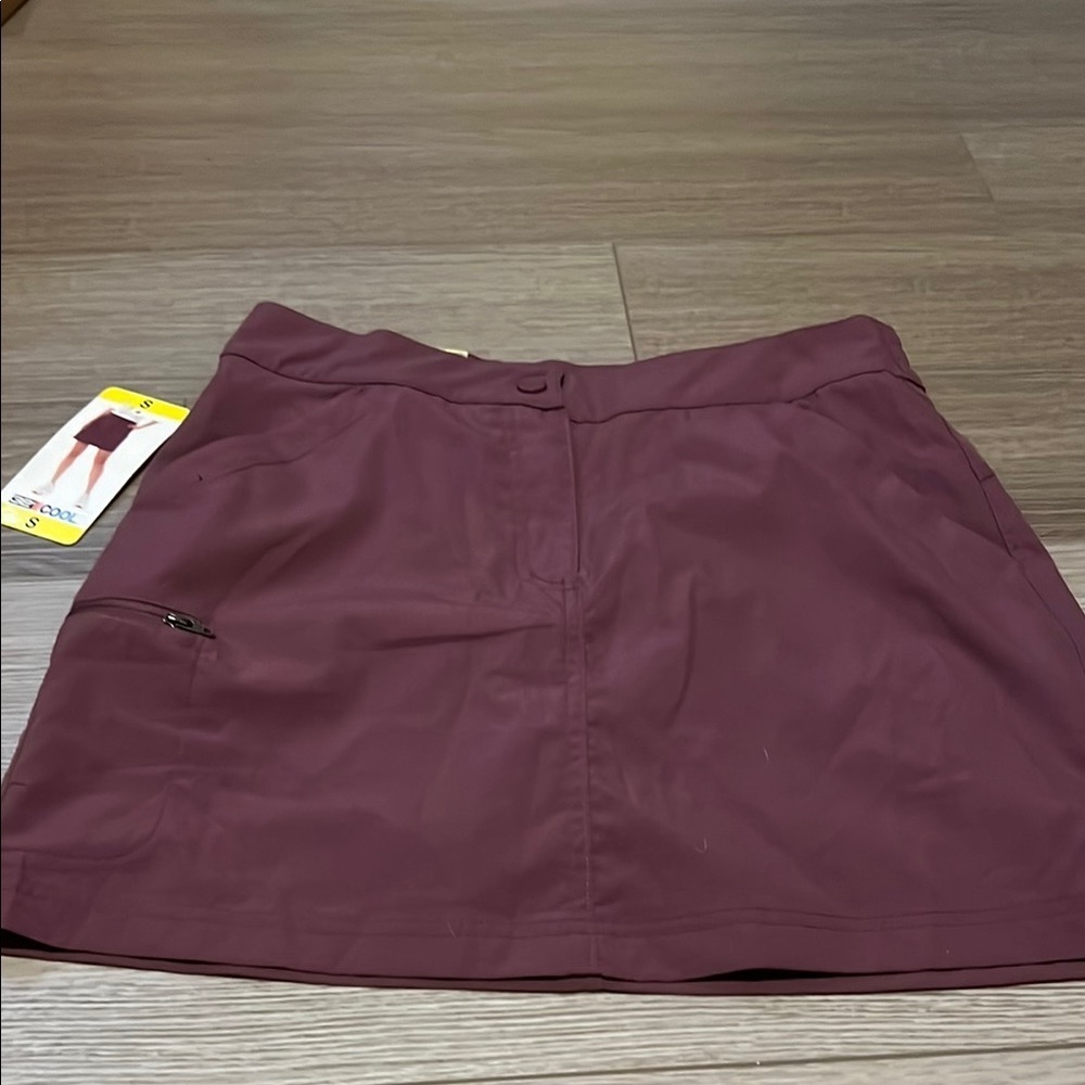 Burgundy Cargo Mini Skort